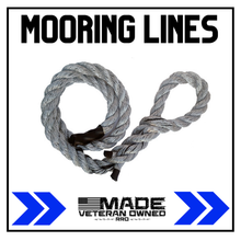 Load image into Gallery viewer, Mooring Lines is an obstacle at Frontline OCR that has a line of these ropes on a mulri-rig.