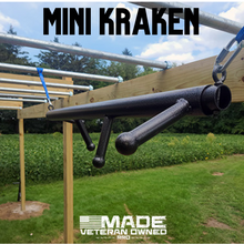 Load image into Gallery viewer, Kraken is a signature obstacle seen at Frontline OCR that is similar to a Spartan Race twister, but instead of horizontal handles, it has vertical ones.
