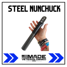 Load image into Gallery viewer, Steel Nunchuck for obstacle course racing or ninja warrior training. Hanging grip attachment.
