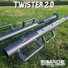 Load image into Gallery viewer, Twister is a Spartan Race obstacle that offers a unique grip challange as it rotates as you grab each handle. Add this to your OCR training to save yourself some burpees at your next race. 
