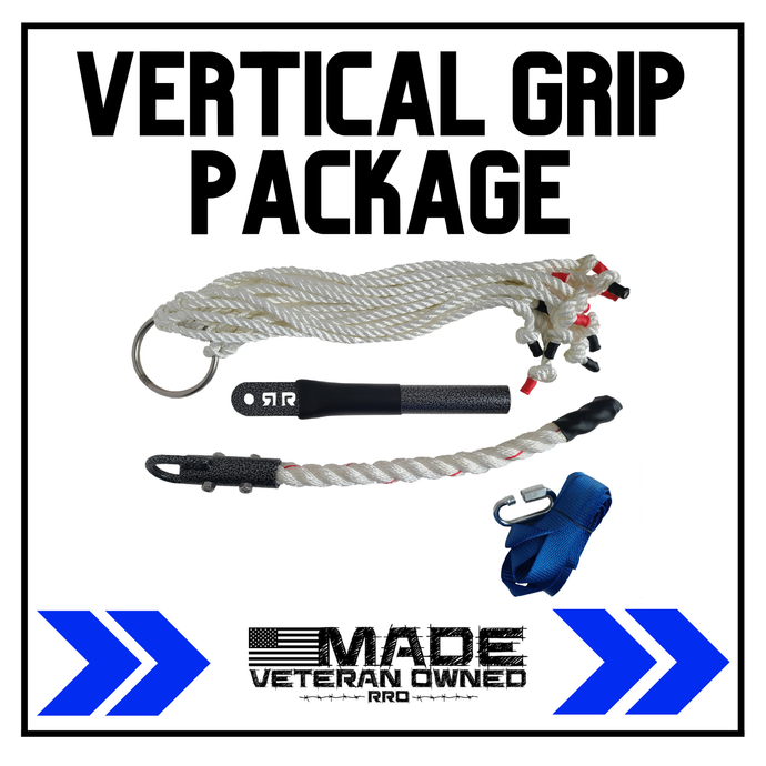 vertical grip package for obstacle course racing. Steel nunchuck, synthetic rope nunchuck and twirly beard. grip strength